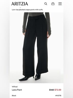 Aritzia Wilfred Lara Gray Pinstripe Pants